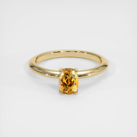 0.83 Ct. Orange Sapphire Ring, 18K Yellow Gold 1