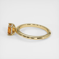0.83 Ct. Orange Sapphire Ring, 18K Yellow Gold 4