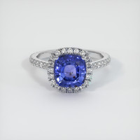 2.30 Ct. Blue Sapphire Ring, Platinum 950 1