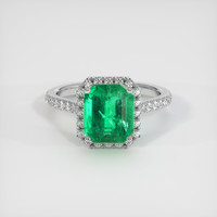 1.87 Ct. Emerald Ring, Platinum 950 1