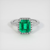 1.68 Ct. Emerald Ring, Platinum 950 1