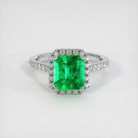 1.47 Ct. Emerald Ring, Platinum 950 1
