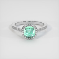 0.82 Ct. Emerald Ring, Platinum 950 1