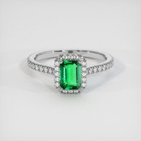 0.80 Ct. Emerald Ring, Platinum 950 1