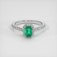 0.63 Ct. Emerald Ring, Platinum 950 1