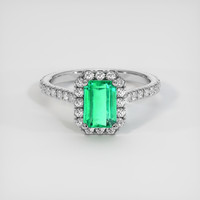 1.57 Ct. Emerald Ring, Platinum 950 1