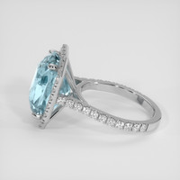 7.57 Ct. Blue Aquamarine Ring, Platinum 950 4