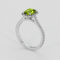2.22 Ct. Yellowish Green Peridot Ring, Platinum 950 2