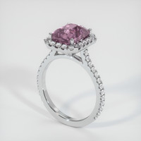 3.06 Ct. Purplish Pink Sapphire Ring, Platinum 950 2