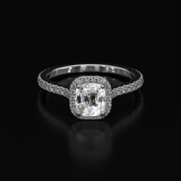 1.51 Ct. White Sapphire Ring, Platinum 950 1
