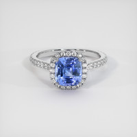 2.15 Ct. Blue Sapphire Ring, Platinum 950 1
