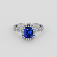 1.65 Ct. Blue Sapphire Ring, Platinum 950 1