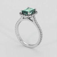 1.56 Ct. Bluish Green Sapphire Ring, Platinum 950 2
