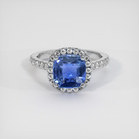 2.05 Ct. Blue Sapphire Ring, Platinum 950 1