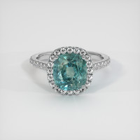 4.60 Ct. Bluish Green Sapphire Ring, Platinum 950 1