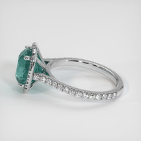 4.60 Ct. Bluish Green Sapphire Ring, Platinum 950 4