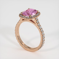 1.99 Ct. Pink Sapphire Ring, 14K Rose Gold 2