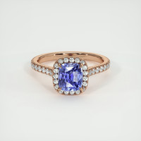 2.10 Ct. Purplish Blue Sapphire Ring, 14K Rose Gold 1