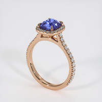 2.10 Ct. Purplish Blue Sapphire Ring, 14K Rose Gold 2