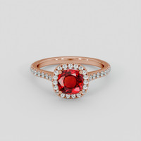 1.35 Ct. Reddish Orange Sapphire Ring, 14K Rose Gold 1