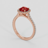 1.35 Ct. Reddish Orange Sapphire Ring, 14K Rose Gold 2