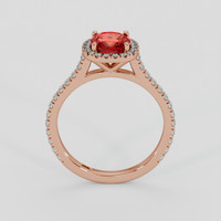 1.35 Ct. Reddish Orange Sapphire Ring, 14K Rose Gold 3