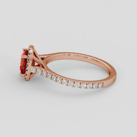 1.35 Ct. Reddish Orange Sapphire Ring, 14K Rose Gold 4