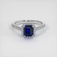 1.25 Ct. Blue Sapphire Ring, 10K White Gold 1