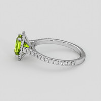 2.22 Ct. Yellowish Green Peridot Ring, 10K White Gold 4