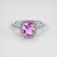 3.13 Ct. Pinkish Purple Sapphire Ring, 10K White Gold 1