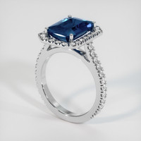 4.27 Ct. Blue Sapphire Ring, 10K White Gold 2