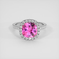 3.67 Ct. Pink Sapphire Ring, 10K White Gold 1
