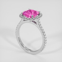 3.67 Ct. Pink Sapphire Ring, 10K White Gold 2
