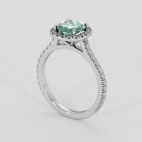 1.60 Ct. Bluish Green Sapphire Ring, 10K White Gold 2