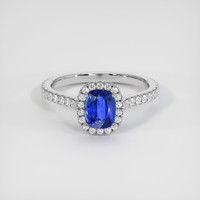 1.27 Ct. Blue Sapphire Ring, 14K White Gold 1