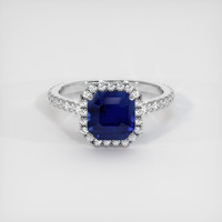 3.22 Ct. Blue Sapphire Ring, 14K White Gold 1