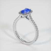 1.00 Ct. Blue Sapphire Ring, 14K White Gold 2