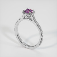 0.67 Ct. Sapphire Ring, 14K White Gold 2