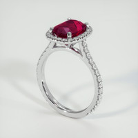 2.77 Ct. Ruby Ring, 14K White Gold 2