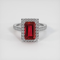 2.06 Ct. Ruby Ring, 14K White Gold 1