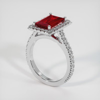 2.06 Ct. Ruby Ring, 14K White Gold 2