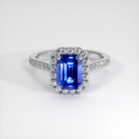 2.06 Ct. Blue Sapphire Ring, 14K White Gold 1