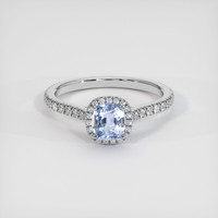 1.06 Ct. Blue Sapphire Ring, 14K White Gold 1