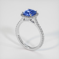 2.15 Ct. Blue Sapphire Ring, 14K White Gold 2