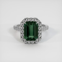 3.41 Ct. Bluish Green Sapphire Ring, 14K White Gold 1