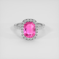 3.01 Ct. Pink Sapphire Ring, 14K White Gold 1