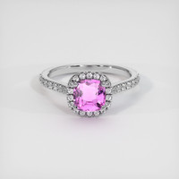 0.87 Ct. Sapphire Ring, 14K White Gold 1