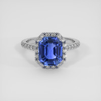 3.52 Ct. Blue Sapphire Ring, 14K White Gold 1
