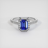 1.21 Ct. Blue Sapphire Ring, 14K White Gold 1