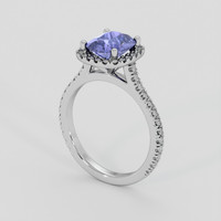 2.07 Ct. Violet Sapphire Ring, 14K White Gold 2